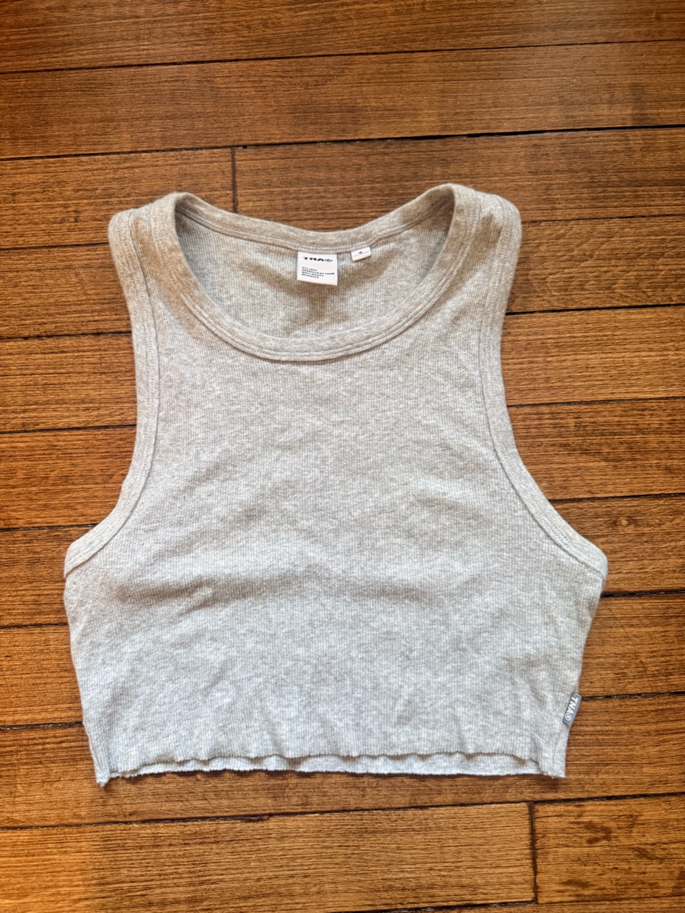 Aritzia Light Heather Gray Ribbed Cropped Tank